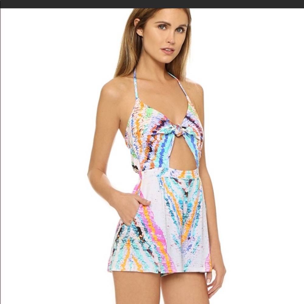 Mara Hoffman tie front romper
